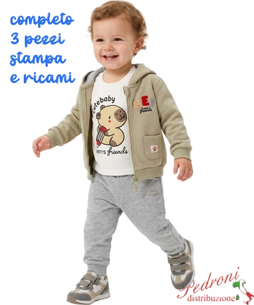 Tuta neonato BABY GANG C8670 VERDE/grigio 3/18...