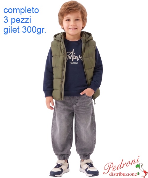 Completo neonato B+B RM6130 MUSCHIO/asfalto 1/5...