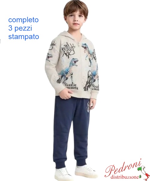 Tuta bambino NEW YORK GM1370 BEIGE/blu 3/8 anni