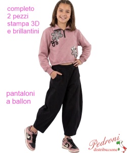 Completo bambina INJULY FC1262 CLIVIA/nero 4/12 anni