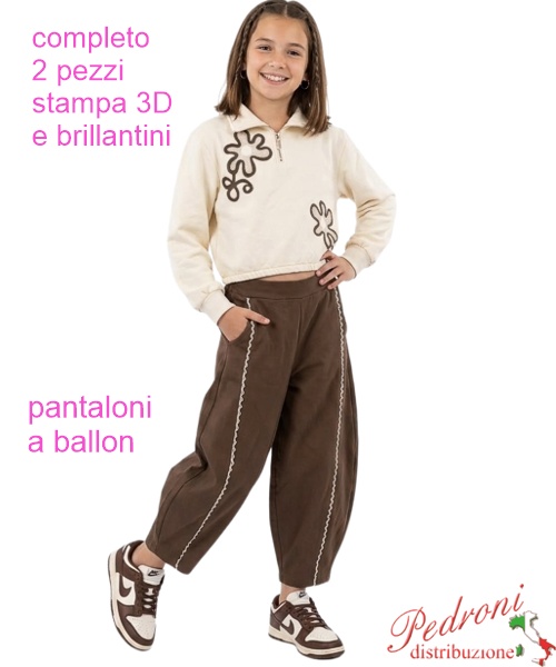 Completo bambina INJULY FC1262 BEIGE/nocciola...