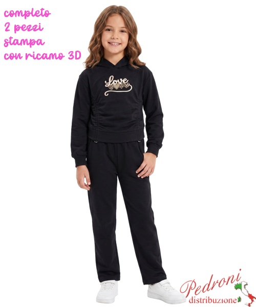 Completo bambina MISS IMAGE LF2135 NERO 4/12 anni
