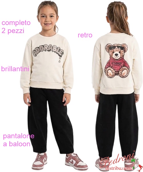 Completo bambina LOLLITOP BE746 PANNA/nero 4/12...