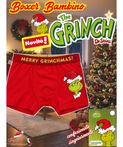 *NATALE GRINCH* BOXER bambino COTONE...