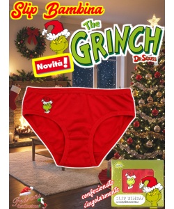 *NATALE GRINCH* Slip bambina COTONE elasticizzato GRI2332 3/8 Anni