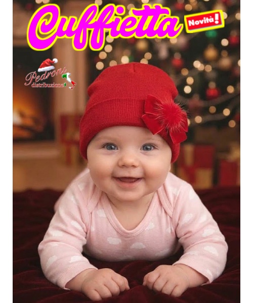 *NATALE* MAFER Cuffietta Neonata CALDO COTONE...
