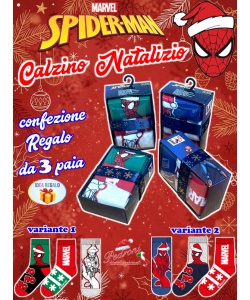 * NATALE SPIDERMAN * Calzino corto CALDO COTONE SP6120 2-8 Anni