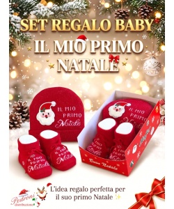 *NATALE* SET REGALO BABY in CALDO COTONE art.XNA9417 Rosso