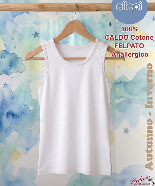 Canotta COTONE INTERLOCK FELPATO bimbo ELLEPI...