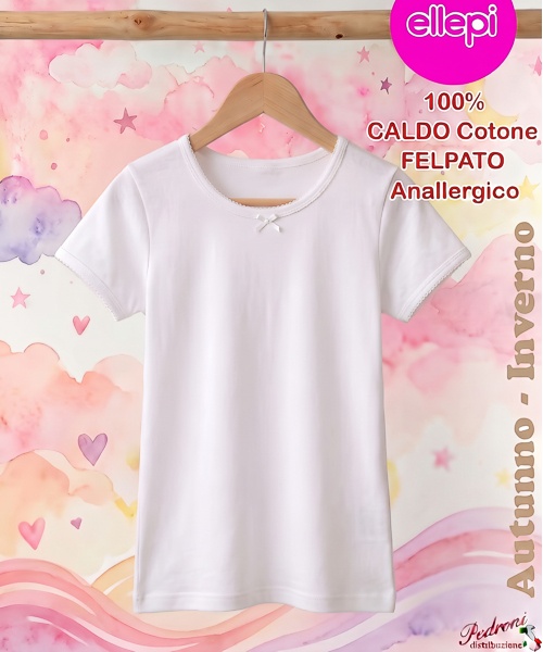 Maglietta COTONE INTERLOCK FELPATO bimba ELLEPI...
