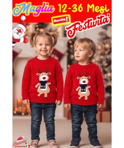 * FESTIVITA' *MAGLIONCINO Neonato/a 12-36 Mesi art.L001