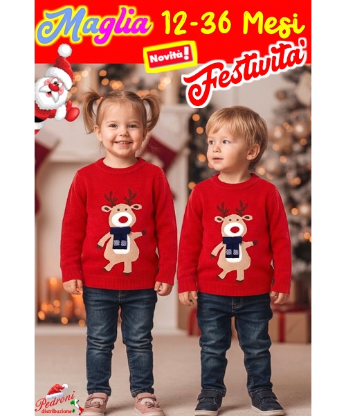 * FESTIVITA' *MAGLIONCINO Neonato/a 12-36 Mesi...