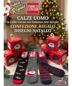 *NATALE* COVERI Calza Uomo ANTI-SCIVOLO art.RUDOLF