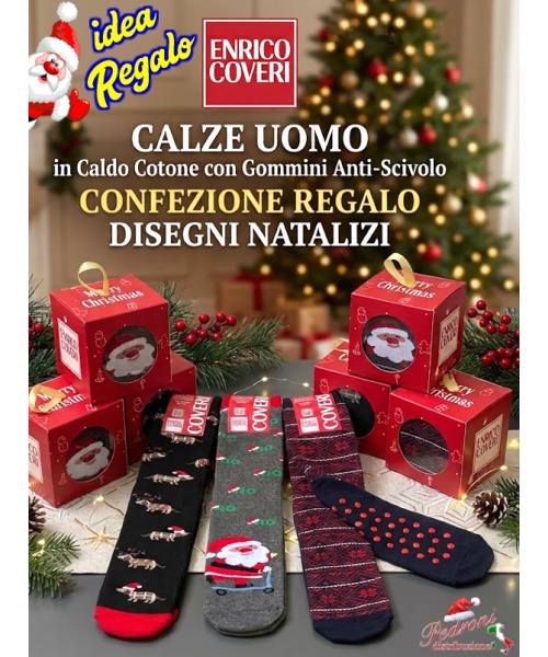 *NATALE* COVERI Calza Uomo ANTI-SCIVOLO art.RUDOLF