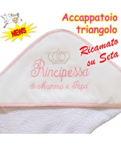 "PRINCIPESSA" Accappatoio spugna RICAMATO 490/2 Bianco/Rosa